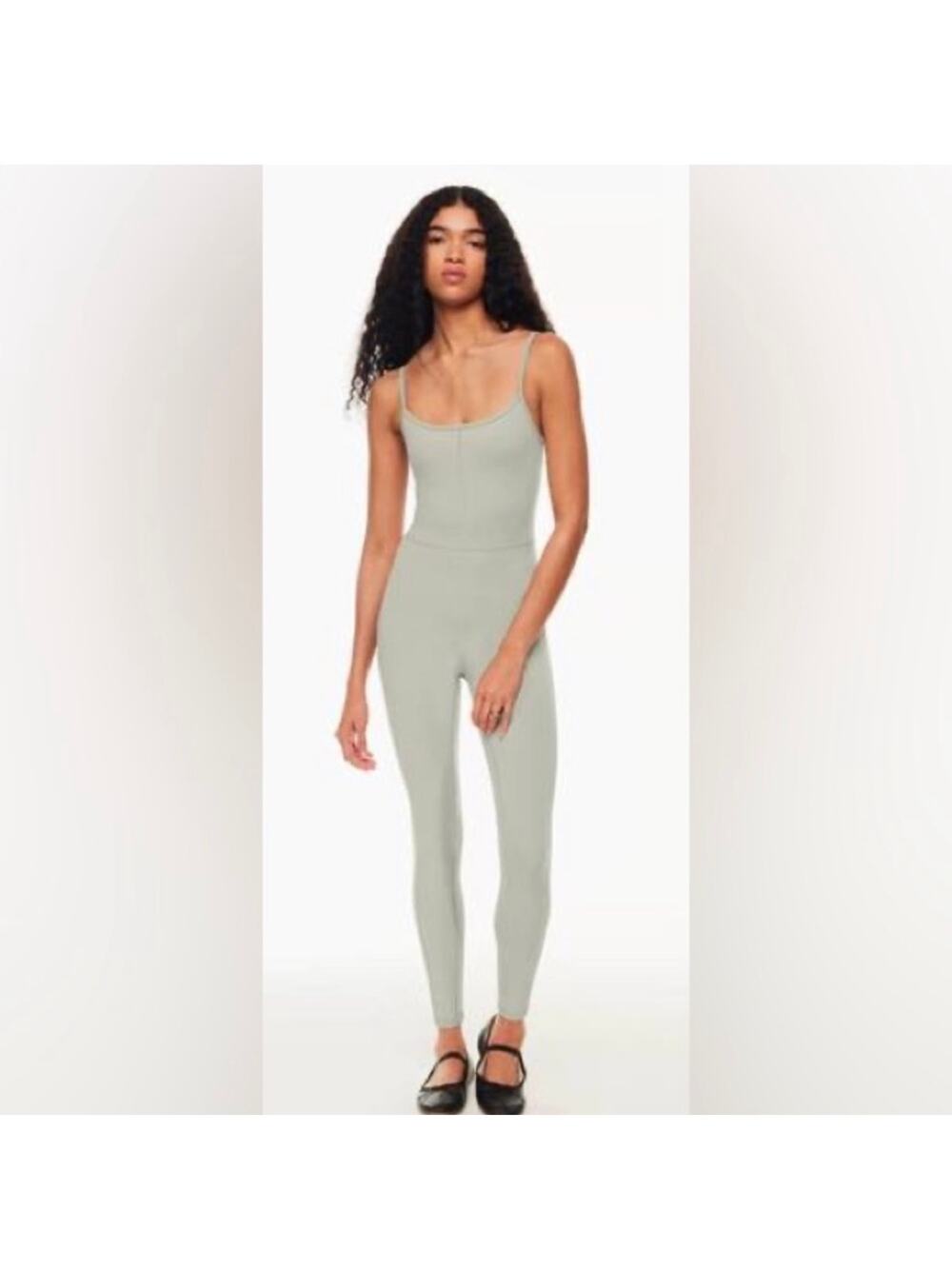 Women's Wilfred Free Divinity Fitted Jumpsuit Sage Green Scoop Back Size Medium